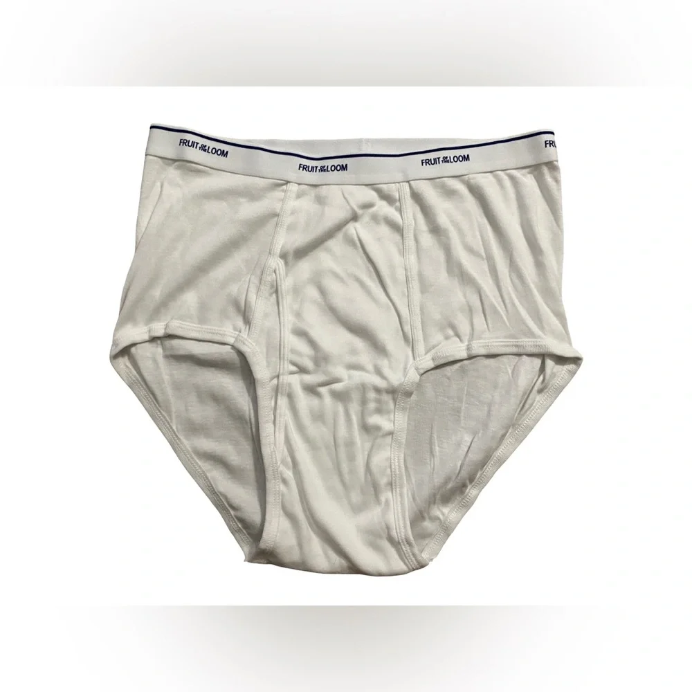 Fruit of the Loom Mens White Underwear Briefs XXL Tighty Whities Lot of 5
